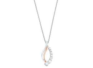 4056866078376 - Kette mit Anhänger AMOR 2026245 Halsketten Gr Silber 925 (Sterlingsilber) Länge 45 cm rosegold (silberfarben roségoldfarben weiß) Damen Ketten mit Anhänger Zirkonia (synth)