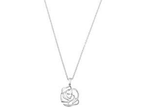 4056866121348 - Kette mit Anhänger AMOR Rose 2034105 Halsketten Gr Silber 925 (Sterlingsilber) Länge 45 cm Breite 12 mm silberfarben Damen