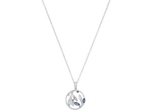 4056866135093 - Kette mit Anhänger AMOR 2037032 Halsketten Gr Silber 925 (Sterlingsilber) Länge 45 cm bunt (silberfarben blau lila weiß) Damen Ketten mit Anhänger Zirkonia (synth)