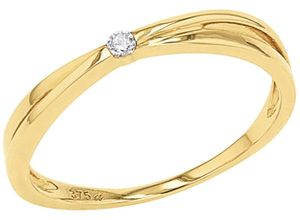 4056866137660 - Fingerring AMOR 2037423 -24 -25 -26 -27 Fingerringe Gr 52 Gelbgold 375 12 mm goldfarben (gelbgoldfarben kristallweiß kristallweiß) Damen mit Zirkonia (synth)