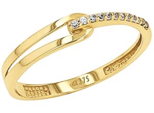 4056866137950 - Fingerring AMOR 2037452 -53 -54 -55 Fingerringe Gr 52 Gelbgold 375 08 mm goldfarben (gelbgoldfarben kristallweiß kristallweiß) Damen mit Zirkonia (synth)