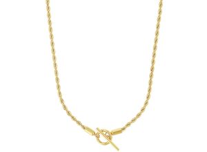 4056866140448 - Kette ohne Anhänger AMOR Kordelkettengliederung Klassiker 2038276 Halsketten Gr Edelstahl Länge 45 cm Breite 3 mm goldfarben (gelbgoldfarben) Damen