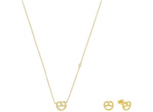 4056866145474 - Ohrring und Ketten Set AMOR Breze Volksfest Trachtenschmuck Schmuck-Sets goldfarben (gelbgoldfarben weiß) Damen