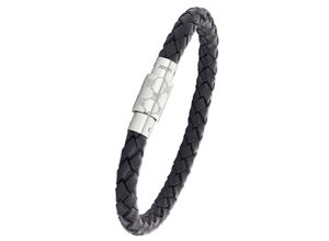 4056867013413 - Lederarmband JOOP 2023437 Armbänder Gr Edelstahl-Leder schwarz (edelstahlfarben schwarz) Herren Lederarmbänder