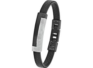 4056867015103 - Herren Lederarmband Edelstahl schwarz 21