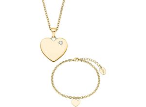 4056867019781 - Damen Geschenk-Set aus Armband und Kette mit Anhänger 925er Silber gold 00