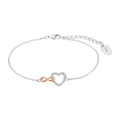 4056867030069 - Armband SOLIVER Infinity Unendlichkeitsschleife Herz 2032565 Armbänder Gr Silber 925 (Sterlingsilber) rosegold (silberfarben roségoldfarben weiß weiß) Damen Trachtenmode mit Zirkonia (synth)