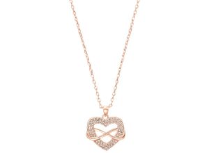 4056867031158 - Kette mit Anhänger SOLIVER Herz Infinity Unendlichkeitsschleife 2032824 2032843 Halsketten Gr Silber 925 (Sterlingsilber) Länge 45 cm rosegold (roségoldfarben weiß) Damen Ketten mit Anhänger Zirkonia (synth)