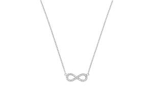 4056867031691 - Kette mit Anhänger SOLIVER Infinity Unendlichkeitsschleife 2032880 2032881 2032882 Halsketten Gr Silber 925 (Sterlingsilber) Länge 45 cm bunt (silberfarben weiß) Damen Ketten mit Anhänger Zirkonia (synth)