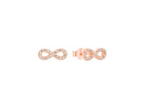 4056867031707 - Paar Ohrstecker SOLIVER Infinity Unendlichkeitschleife 2032883 2032884 2032887 Ohrringe Gr Silber 925 (Sterlingsilber) rosegold (roségoldfarben weiß kristallweiß) Damen Ohrstecker mit Zirkonia (synth)