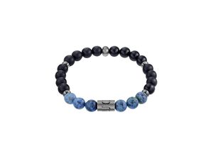 4056867038850 - Armband JOOP 2033995 Armbänder Gr Edelstahl blau (gunfarben blau schwarz schwarz) Herren Edelstahlarmband Edelstahlarmbänder mit Dumortierit Achat