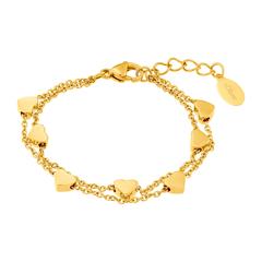 4056867048347 - Kinder Armband Herzen aus Edelstahl IP Gold