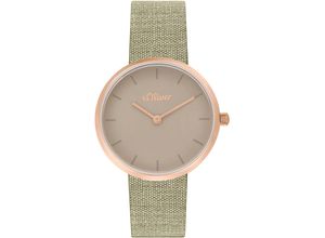 4056867051019 - Quarzuhr SOLIVER Armbanduhren rosa (khaki) Damen Quarzuhren Armbanduhr Damenuhr analog Textilarmband