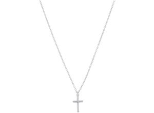 4056867051545 - Kette mit Anhänger SOLIVER JUNIOR Kreuz 2037783 Halsketten Gr Silber 925 (Sterlingsilber) Länge 40 cm bunt (silberfarben blau) Mädchen Mädchenschmuck mit Zirkonia (synth)