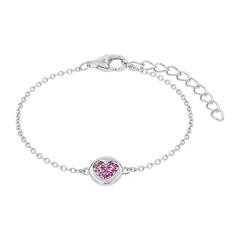 4056867052566 - Armband für Mädchen mit Herz aus 925er Silber Zirkonia