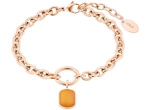 4056867052764 - Armband SOLIVER 2037971 Armbänder Gr Edelstahl orange (roségoldfarben apricot apricot) Damen Armbänder Silber mit Aventurin