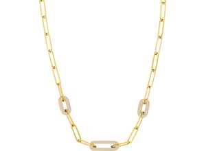 4056867052917 - Kette ohne Anhänger SOLIVER 2037986 Halsketten Gr Edelstahl Länge 45 cm Breite 8 mm beige (gelbgoldfarben beige) Damen Ketten ohne Anhänger mit Emaille