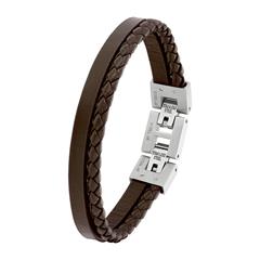 4056867053150 - Zweireihiges Lederarmband für Kinder braun