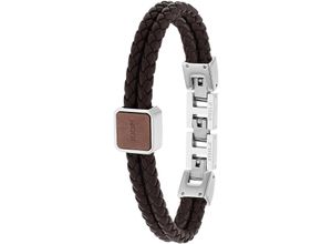 4056867053341 - Lederarmband JOOP 2038036 Armbänder Gr Edelstahl-Leder braun (edelstahlfarben braun) Herren Lederarmbänder