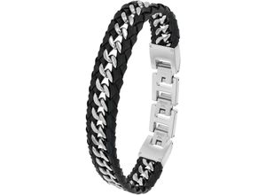 4056867053358 - Lederarmband JOOP 2038037 2038038 Armbänder Gr Edelstahl-Leder schwarz (edelstahlfarben schwarz) Herren Lederarmbänder