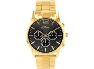 4056867054119 - Chronograph SOLIVER Armbanduhren goldfarben Herren Quarzuhren Armbanduhr Quarzuhr Herrenuhr Stoppfunktion 1224-Stunden-Anzeige