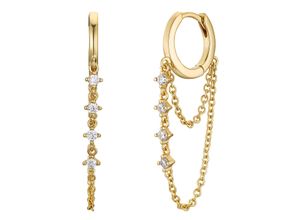 4056874026970 - Paar Creolen 2031570 Ohrringe Gr Silber 925 (Sterlingsilber) weiß (gelbgoldfarben weiß kristallweiß) Damen Creolen mit Zirkonia (synth)