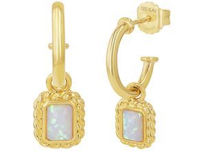 4056874036283 - Damen Creolen 925er Sterling Silber mit Opal gold