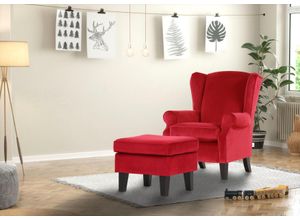 4057115434271 - Hocker GUTMANN FACTORY rot B55cm H44cm 100% Polyester Hocker