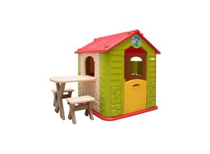 4057216011944 - Littletom - Kinder Spielhaus ab 1 - Garten Kinderhaus mit Tisch - Indoor Kinderspielhaus - grün