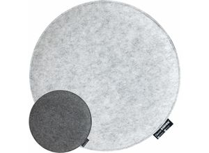 4057216026801 - DuneDesign 30mm thick round Felt Cushion for chairs Ø 35cm warm reversible Grey - grau