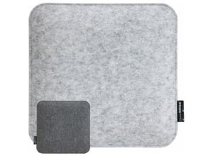 4057216026818 - 30mm thick square Felt Cushion for chair 35x35cm warm reversible Grey - grau - Dunedesign