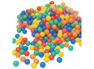 4057216034240 - 200 bunte Bälle für Bällebad 6cm Babybälle Plastikbälle Baby Spielbälle - bunt - Littletom