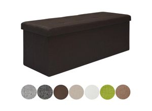 4057216035827 - - Faltbare Sitzbank 110x38x38cm Sitztruhe inkl 2 Trennwände 120L Polsterbank Dunkelbraun - braun