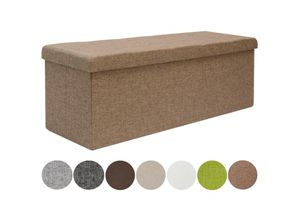 4057216038385 - - Sitzbank faltbar 110x38x38 cm Braun mit 2 Trennwänden - braun