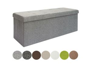 4057216038408 - - Sitzbank faltbar 110x38x38 cm Hellgrau mit 2 Trennwänden - grau