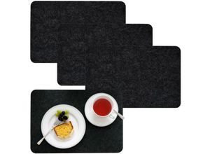 4057216038460 - DuneDesign 4 Extra-Dicke Filz Tischsets 43x30x05cm Edle Platzsets Platzdeckchen Tisch-Unterlage Filzunterlage Anthrazit - anthrazit