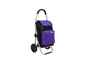 4057216038767 - 52L Einkaufstrolley Kühlfach Faltbarer Einkaufsroller XL Shopping Trolley Lila