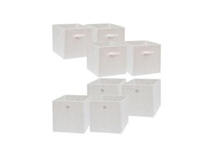 4057216039009 - - 4er Set Aufbewahrungsbox für Kallax Regal 33x38x33 Stoff mit Griff Faltbox Weiß - weiss