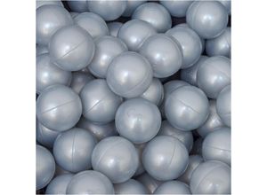 4057216039672 - Littletom - 50 Bälle für Bällebad 55cm Babybälle Plastikbälle Baby Spielbälle Silber Grau - silber