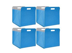 4057216041774 - No Brand - 4er Set Filz Aufbewahrungsbox 33x33x38 cm Kallax Filzkorb Regal Einsatz Box Blau