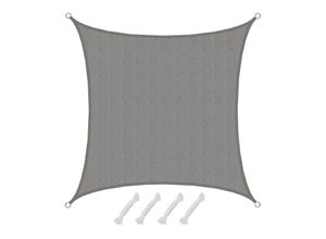 4057216042337 - UV Sonnensegel 3x3 HDPE Quadratisch Sonnenschutz Überdachung Garten Balkon Grau