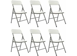 4057216043150 - - 6 Klappstühle bis 150kg - 50x46x835 Balkonstuhl Klappbar Gartenstuhl Kunststoff - weiss