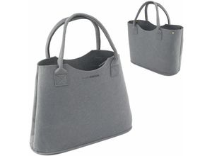 4057216044201 - 2-in-1 Erweiterbarer Filz Shopper 47x20x35cm XL Tasche Einkaufstasche Groß - grau