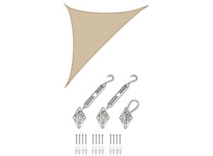 4057216047110 - 42x42x6 Sonnensegel Dreieckig Atmungsaktiv - Dreieck Segel mit Befestigung