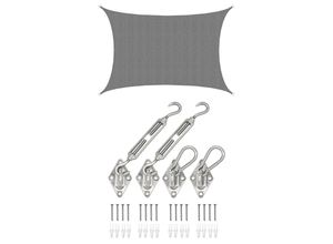 4057216047189 - 4x6 UV Sonnensegel Rechteckig Atmungsaktiv - Sonnenschutz Segel mit Befestigung