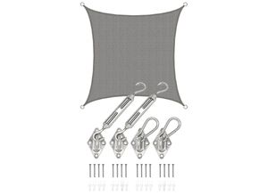 4057216047196 - 2x2 UV Sonnensegel Viereckig Atmungsaktiv - Sonnenschutz Segel mit Befestigung