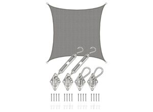 4057216047219 - 3x3 UV Sonnensegel Viereckig Atmungsaktiv - Sonnenschutz Segel mit Befestigung