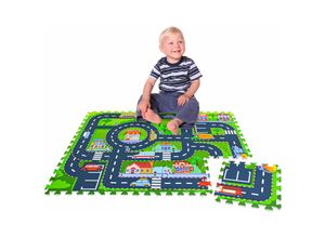 4057216049596 - Littletom - 12 Teile Puzzlematte Straße für Kinder - 30x30 Spielstraße Puzzle Spielteppich - bunt