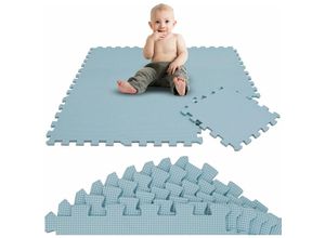 4057216049657 - Littletom - 9 Teile Spielmatte Baby Puzzlematte - 30x30 Krabbelmatte Bodenmatte Kinderzimmer - blau