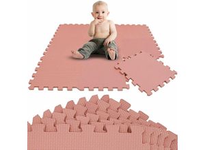 4057216049664 - Littletom - 9 Teile Spielmatte Baby Puzzlematte - 30x30 Krabbelmatte Bodenmatte Kinderzimmer - terrakotta